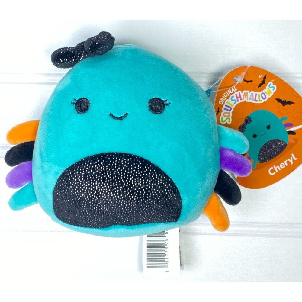 Squishmallows Cheryl The Spider Plush Halloween 4.5” Turquoise Stuffed Toy New!